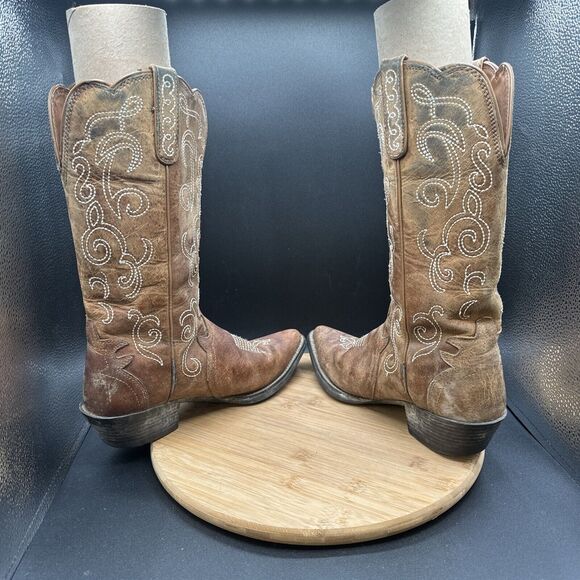 Justin Puma Western Cowgirl Boots Womens Size 8.5 B L2703 Tan - Picture 5 of 8